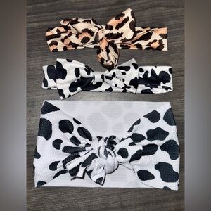 Baby girl animal print headband bows